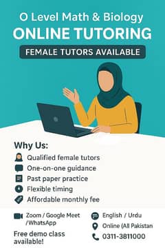 Online Tutoring for O Level Math & Biology – Female Tutors Available