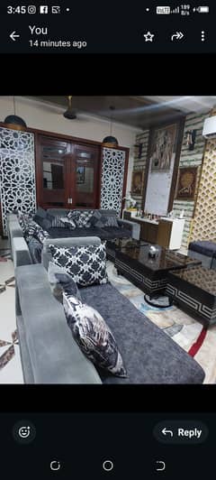 Wooden 13 seater sofa one year used for sale