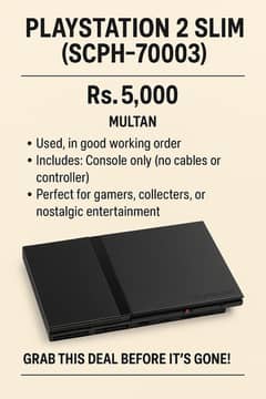 Sony PlayStation 2 Slim (Model SCPH-70003)
