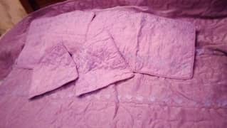 5 piece Purple Organza King Size Bedsheet