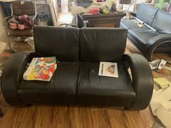 Black leather sofa set, selling due to lesser space