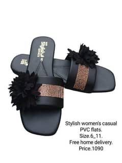 stylish women's casual PVC flats