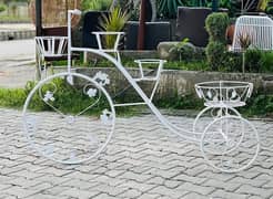 Plant pots-GEP Metal Tricycle Planter Stand for Garden-3 Tier Bicycle