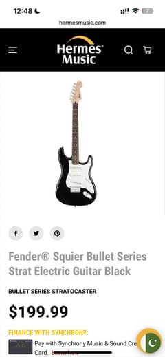 Fender® Squier Bullet Series Strat Electric Guitar Red