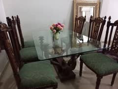 dining table with six chairs