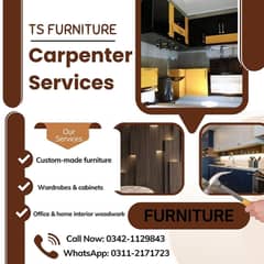 Carpenters Services, Wood Works, Furniture Repairs, kitchen cabinet,