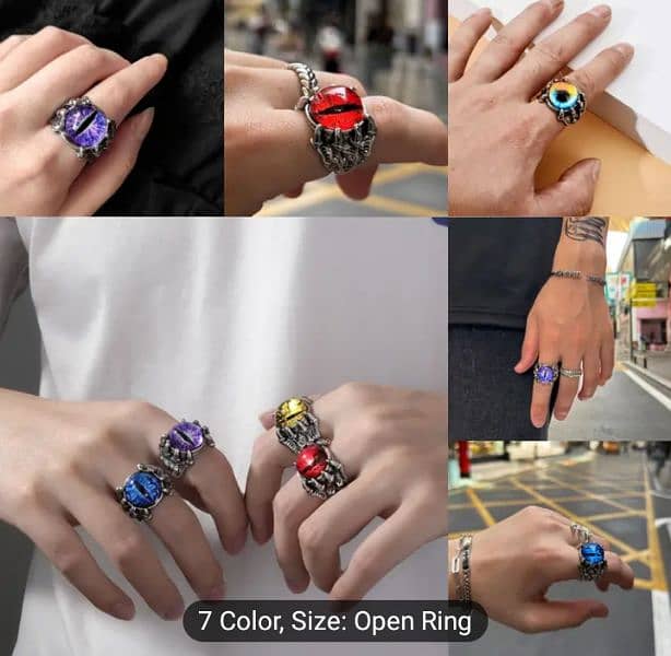 ring alloy +6pic skull devil eyes 6