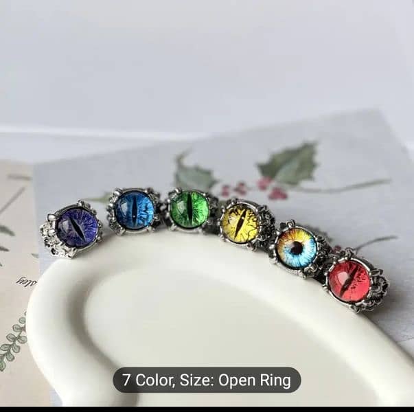 ring alloy +6pic skull devil eyes 8