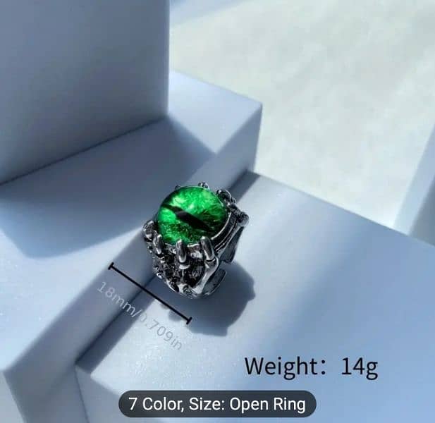 ring alloy +6pic skull devil eyes 10