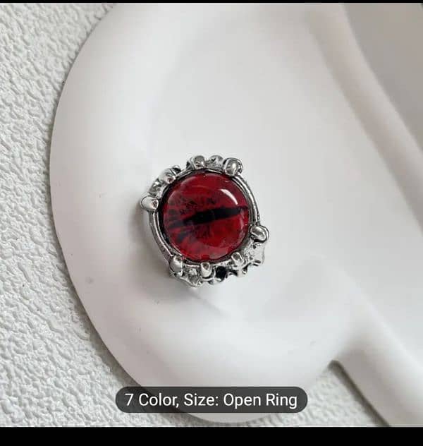 ring alloy +6pic skull devil eyes 13