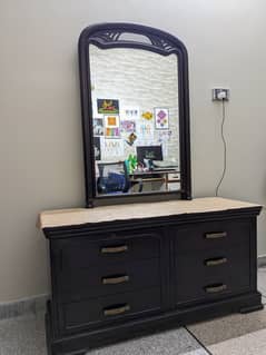 King bed with side tables, dresser and mattress for sale