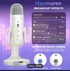 Haomuren Plug & Play USB Condenser Mic with Stand - Noise Reduction,