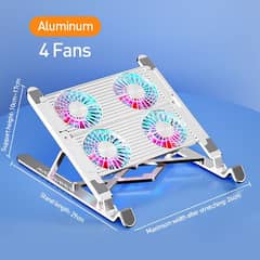 Laptop aluminium Cooling Stand with 4 fans