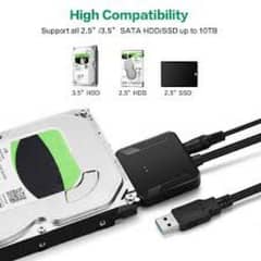 HDD/SDD 2.5/3.5 SATA TO USB CONNECTOR WITH POWER SUPPLY 12V 2.5A