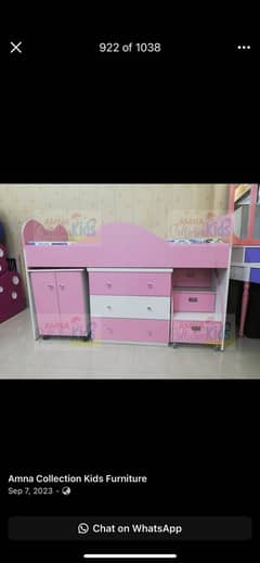 Kids bed set with study table and dressing