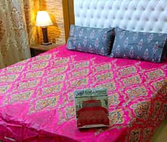 3 Pcs Cotton Printed Double bedsheet