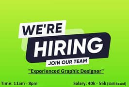 Job for Experienced Graphic Designer – Office-Based – Male / Female