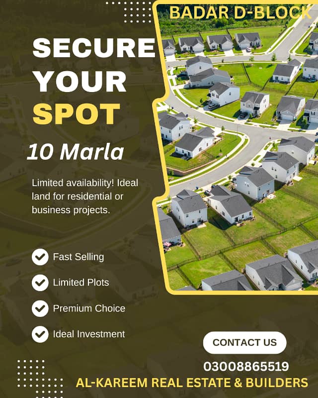 5 Marla On Ground Plot for Sale in Badar D Block 0