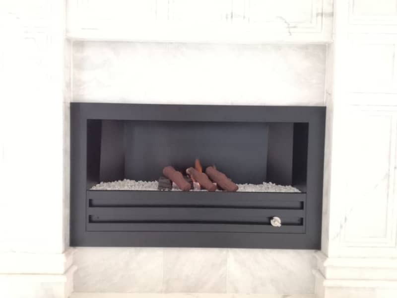 Electric fireplace . Marble fireplace - fire place - Pvc wall panel 7
