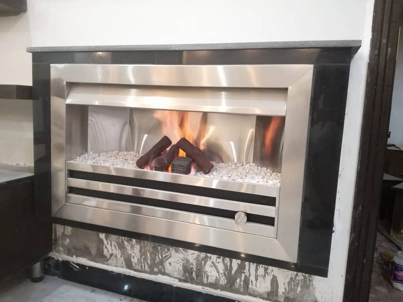 Electric fireplace . Marble fireplace - fire place - Pvc wall panel 10