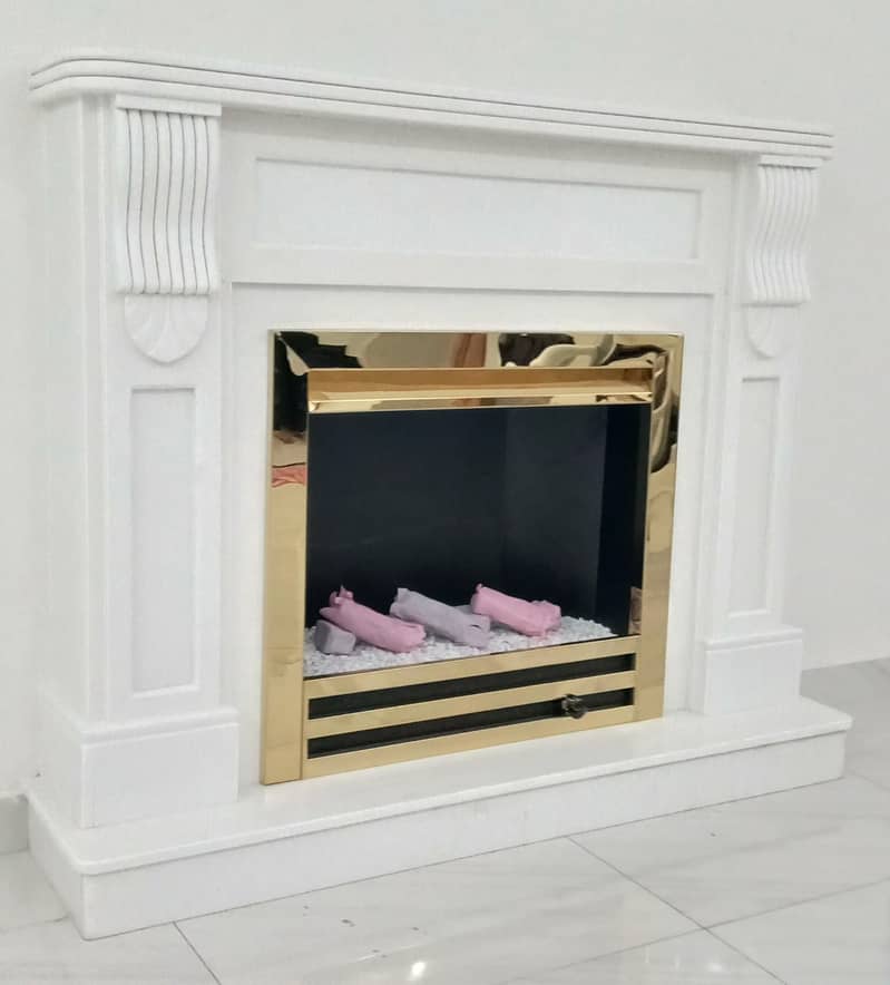 Electric fireplace . Marble fireplace - fire place - Pvc wall panel 15