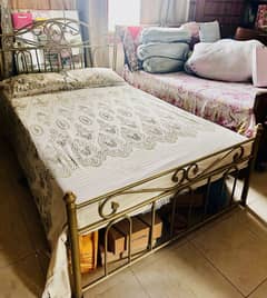 Iron single bed with dresser
