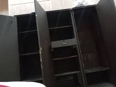 3 Pieces Wardrobe ALmari  Almari Big Space Brown Colour