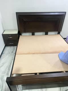 king size double bed with one side table,excellent condition