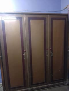 Almirah 3 Doors wooden with Hanging portion for suits