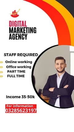Males and females required for office and online work