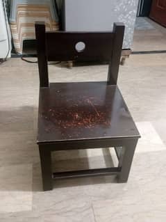 pure wood studied table with drawers and two chairs included