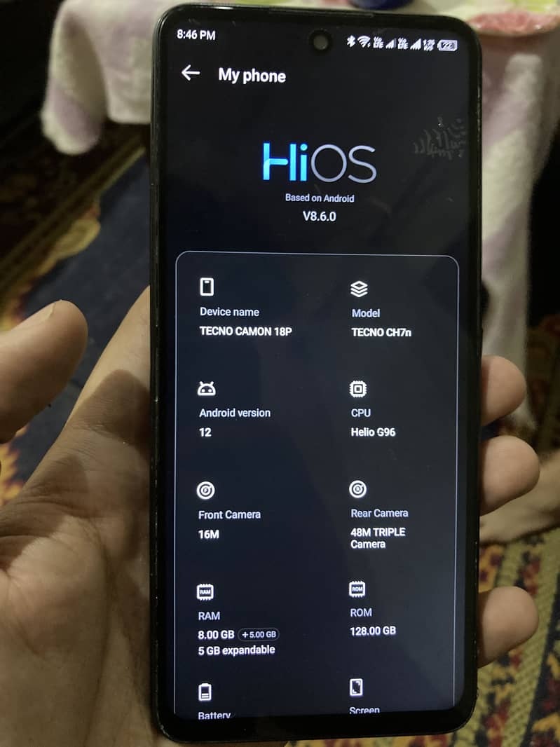 TECHNO CAMON 18P WITH BOX 6