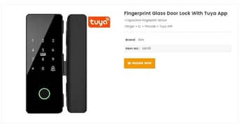 smart Glass to Glass security Lock electric Tuya mobile access control
