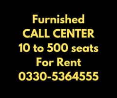 Furnished 70 seater call center,Office,Hall for rent