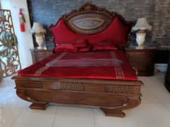 antique bed set with dresser