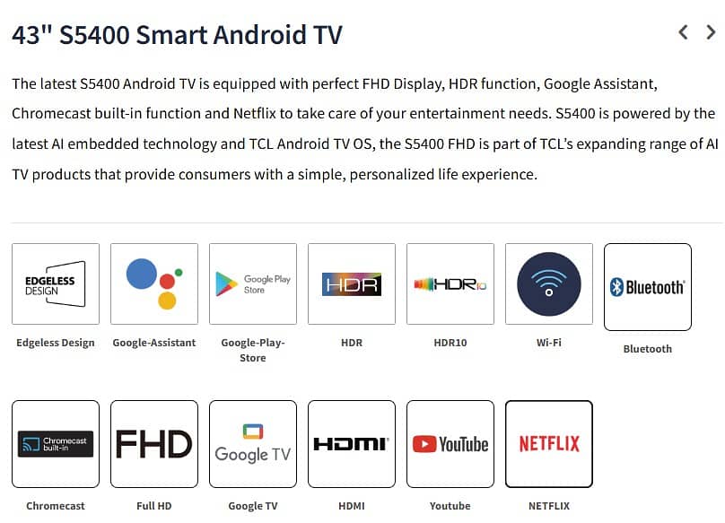 TCL Led / LCD 43S5400 43” (2025) Smart Android Tv 2