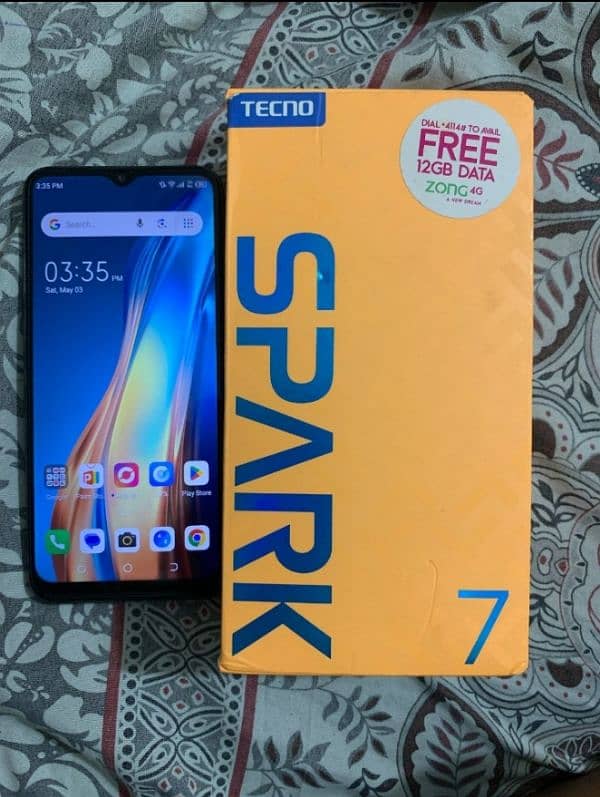 Tecno Spark 7 with complete box 1