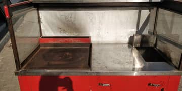 shawarma counter with frayer attached