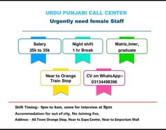 call centre Urdu Punjabi