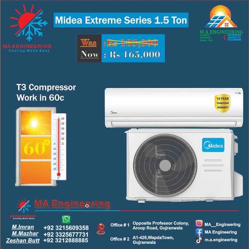 Midea 1.5 ton Full DC inverter Ac 0