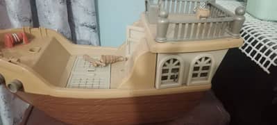 Wooden Themed Plastic Toy Ship