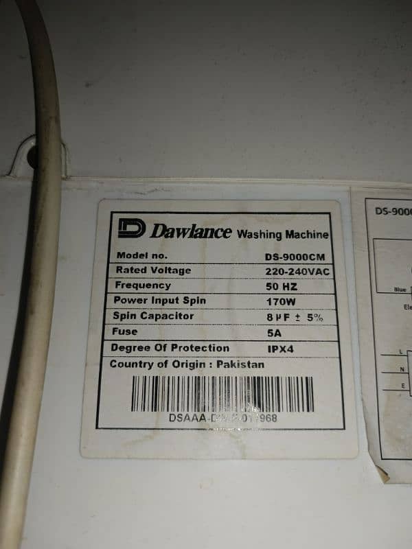 Full Size Dawlance DS 9000 Drumax Dual Function Rinser and Spinner . 6