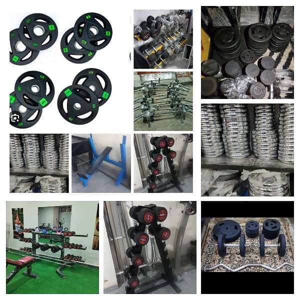 Rubber dumbbell rubber plates weight bench press gym kettlebell ball 8