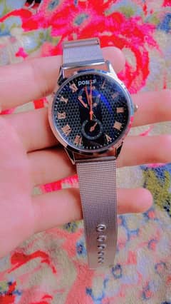 men's watch with metal strap
