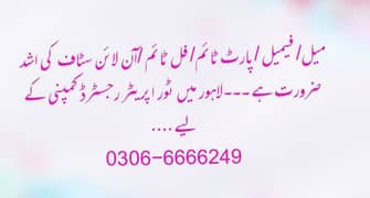 Need Male/Female Online expert staff