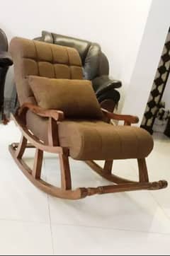Rocking chair/ Sofa with cushion,kiker wooden