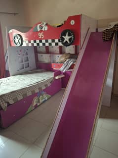Kids bunk bed with slide