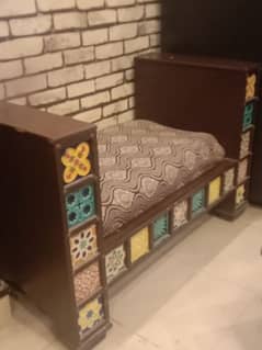 Deewan+ Table tiles work modren design plus 1 decoration design trolly