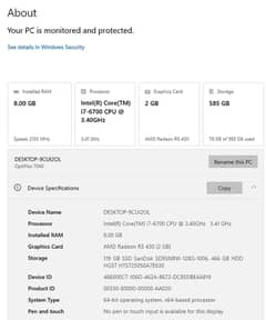 Dell Optiplex 7040 i7 6th Gen 8GB RAM 128GB SSD 2GB AMD Graphic Card