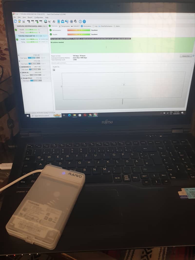 Hard drive 1TB portable, Type C, 100% health, Like New 5